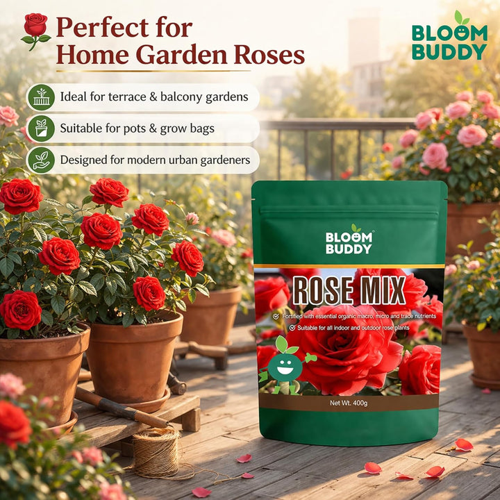 BLOOMBUDDY Organic Rose Mix – 400 g | Root & Bloom Care Formula for Ro ...