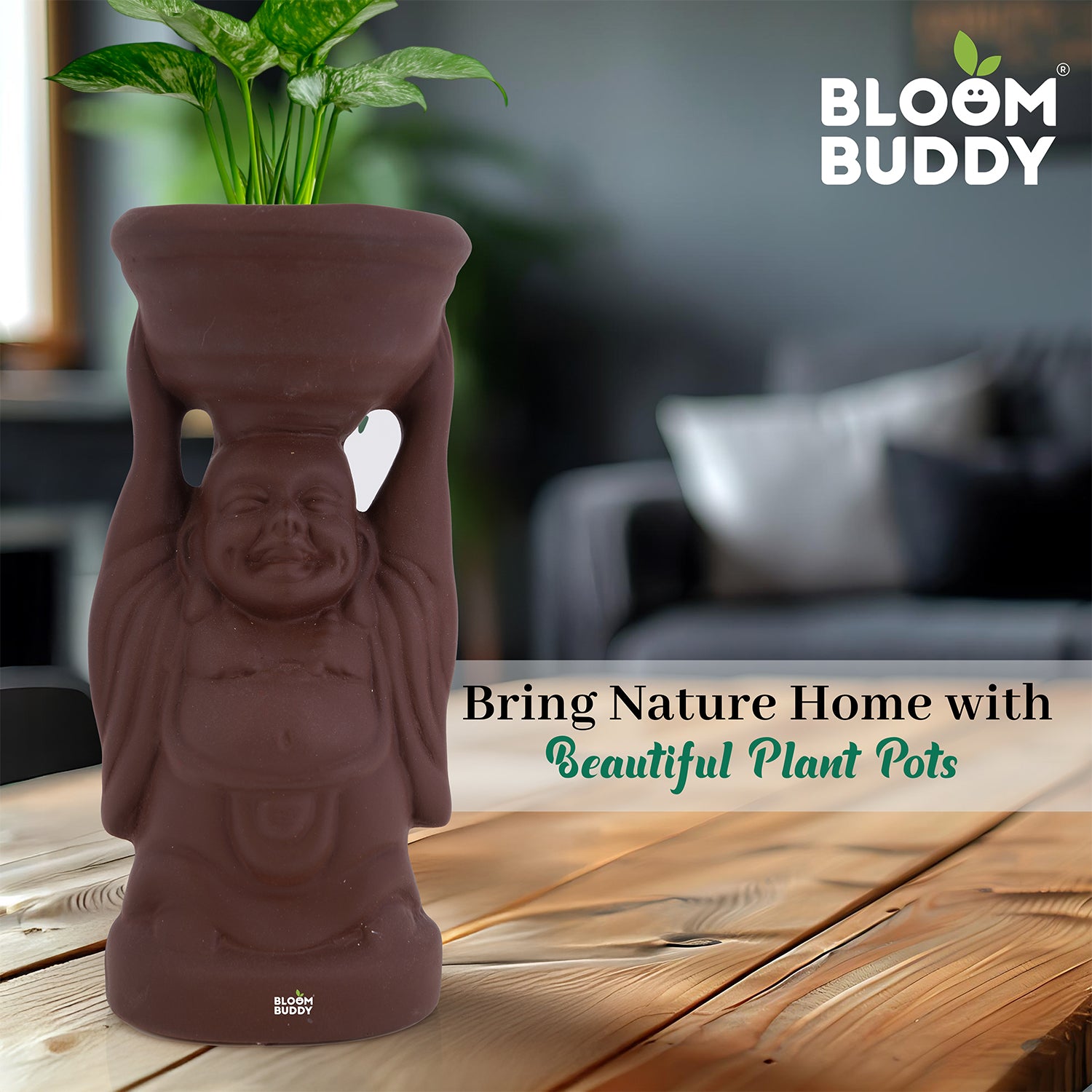 Bloom Buddy Decorative Buddha Plant Pot for Indoor Plants | Stylish Ta ...